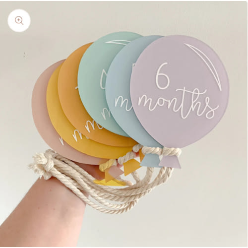 Balloons Acrylic Milestone Set | Baby Milestone Sets – Salt & Pine Store