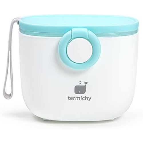 Termichy Baby Formula Dispenser, Portable Milk Powder Dispenser Container with Carry Handle and Scoop for Travel Outdoor Activities with Baby Infant, 8.8OZ, 0.55LB, 250g, 500ml (Baby Blue)