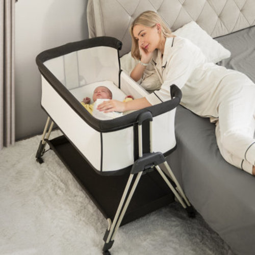 Suteck Baby Bassinet And Bedside Sleeper For Baby , 7 Height Adjustable Bedside Bassinet With Wheels | Wayfair
