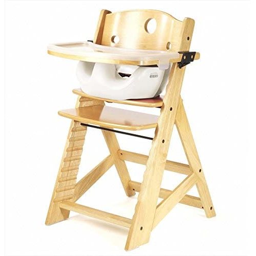 Keekaroo Height Right High Chair with Infant Insert & Tray, Natural/Vanilla