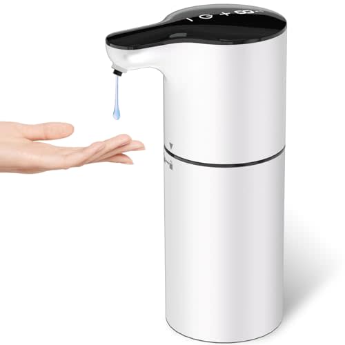 YIKHOM Automatic Liquid Soap Dispenser, Touchless Dish Soap Dispenser, 450mL/15.37 oz Electric Soap Dispenser 8 Level Adjustable Control, USB C Rechargeable Auto Soap Pump Hands Free for Kitchen