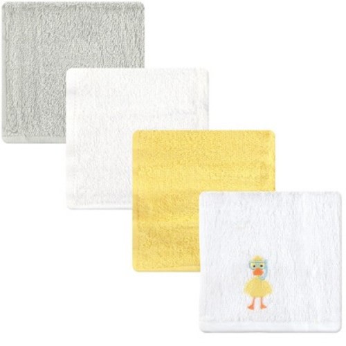 Luvable Friends Baby Unisex Super Soft Cotton Washcloths, Scuba Ducks, One Size