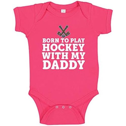 Born to Play Hockey with My Daddy Baby Bodysuit Infant One Piece or Toddler T-Shirt