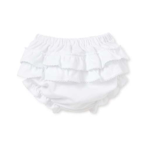 White Kissy Basics Ruffle Diaper Cover - Size 0-3 months