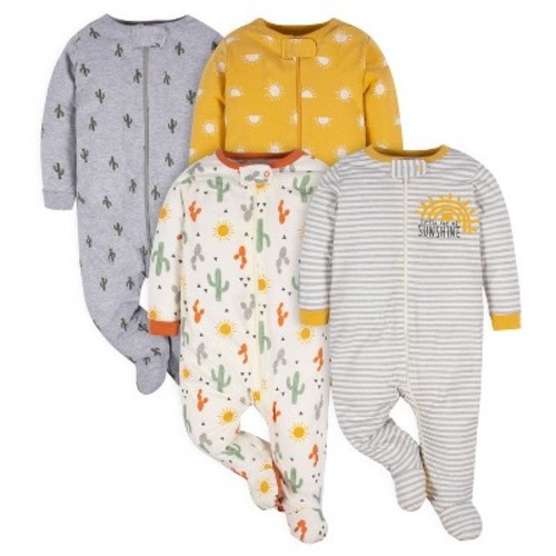 Gerber Baby Long Sleeve Sleep 'N Plays - 4-Pack, Color: Southwest, Size: 0-3 months