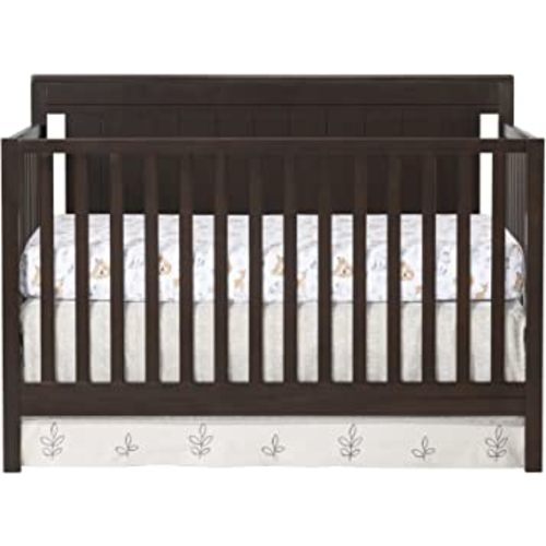 Oxford Baby Lazio 4-in-1 Convertible Baby Crib, Espresso Brown, GreenGuard Gold Certified