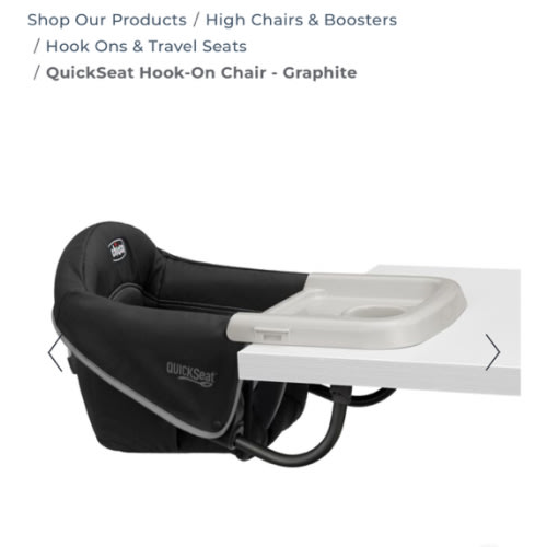 Chicco QuickSeat Hook-On Chair - Graphite