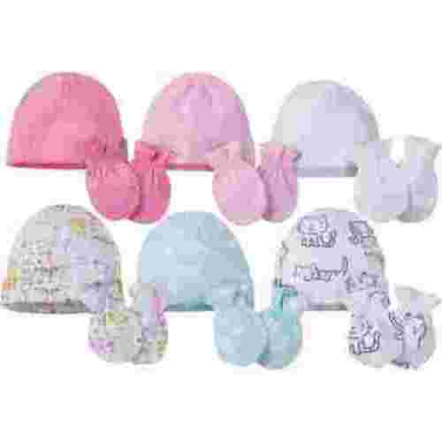 Onesies Brand Newborn Baby Girl Essentials Layette Bundle, Caps & Mittens Gift Set, 12-Piece, 0/6 Months