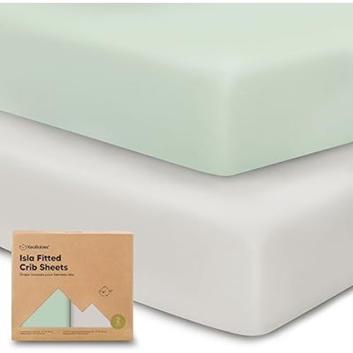 2-Pack Crib Sheets for Boys, Girls - Viscose Derived from Bamboo Fitted Crib Sheet, Baby Crib Sheets Neutral, Crib Mattress Sheet, Toddler Bed Sheets, Baby Sheets for Crib Fitted Sheets (Sage)