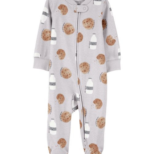 Grey Baby Milk & Cookies 2-Way Zip Cotton Sleeper | Carter’s Oshkosh Canada