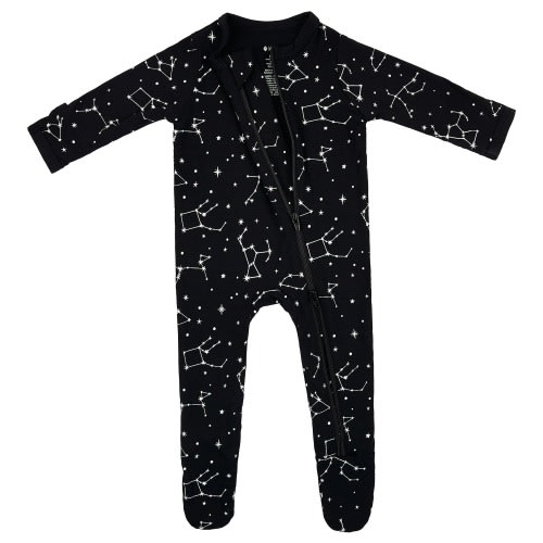 Zippered Footie in Midnight Constellation, 6-12 months