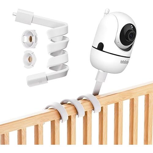 Baby Monitor Flexible Mount Compatible with HelloBaby Monitor HB6550 / HB65 / HB66 / HB248, 15.7inch Gooseneck Hello Baby Camera Mount,Baby Camera Holder & Crib Baby Monitor Stand with 2 Adapters