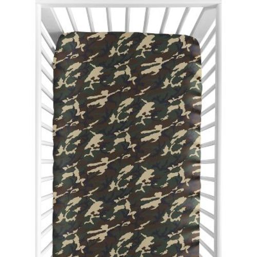 Sweet Jojo Designs Boy Baby Fitted Crib Sheet Camo Black Green And Tan
