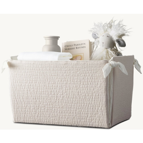 Quilted Channel-Stitched Changing Table Caddy | RH Baby & Child