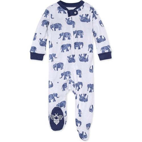 Burt's Bees Baby Boys' Sleep & Play PJs, 100% Organic Cotton One-Piece Zip Front Jumpsuit, Baby Boys Footie Pajamas & PJs