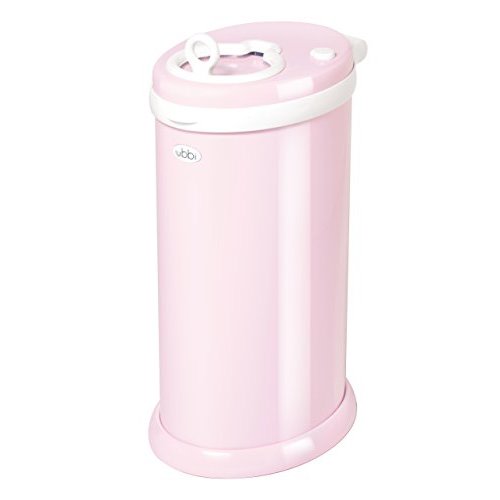 Ubbi Steel Odor Locking, No Special Bag Required Money Saving, Awards-Winning, Modern Design, Registry Must-Have Diaper Pail, Pink