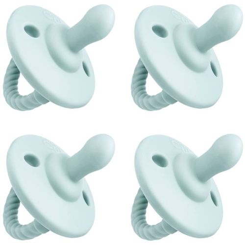 Pacifier 4 pack Soother for Newborns 100% Food Grade Soft Silicone by Comfy Cubs 0-18 Months