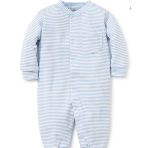 Simple Stripes Blue Playsuit - Size: 12-18m