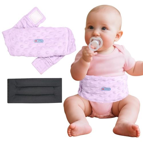Colic and Gas Relief for Newborns and Infants, Flax Seed Heated Tummy Wrap - Microwaveable Baby Heating Pad with Soothing Warmth, Natural Relief for Gas and Upset Stomach, Purple