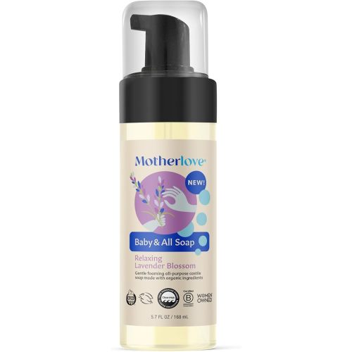 Motherlove Baby & All Soap (5.7 oz) Gentle Foaming All-Purpose Castile Soap Made with Organic Ingredients – Relaxing Lavendar Blossom