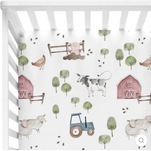 Frankie's Farm Party Crib Sheet