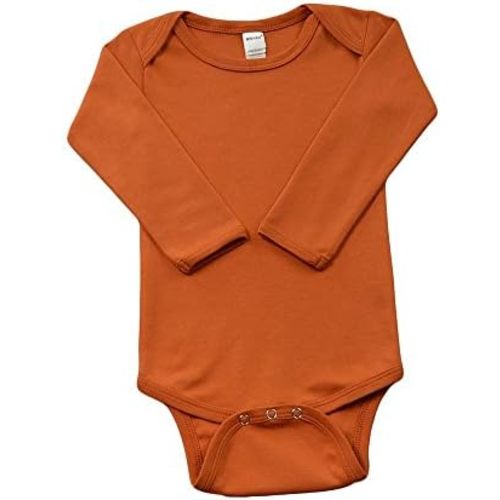 Monag Long Sleeve Baby Bodysuit, Long Sleeve Blank Solid Color Baby One-Piece, 100% Cotton Infant Bodysuit, Creeper