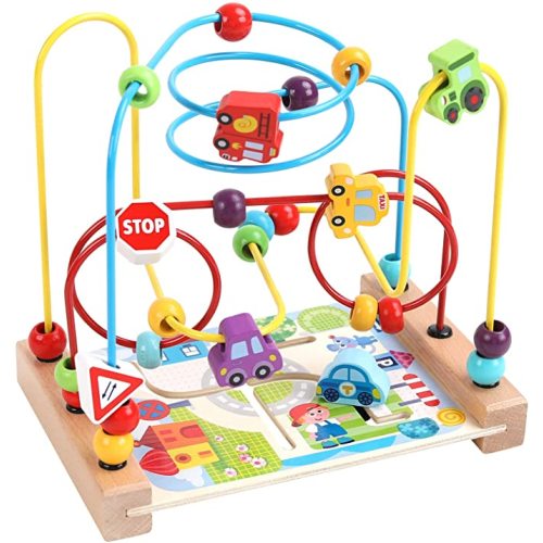 AISHUN Wooden Bead Maze Toys for Toddlers, Bead Toy Colorful Roller Coaster Preschool Educational Toys Birthday Gifts for Toddlers Kids Boys Girls
