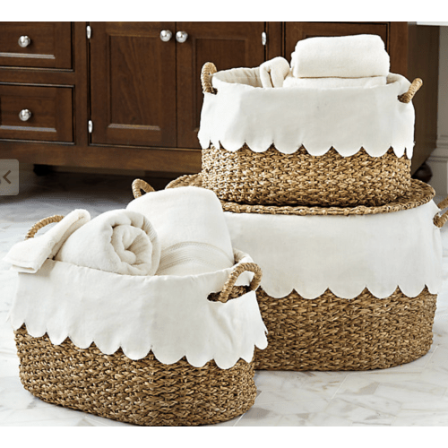 BW Wicker Stacking Storage Baskets