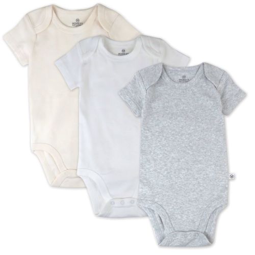 3-pack Organic Cotton Short Sleeve Bodysuits Natural Ombre Newborn