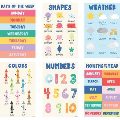 Callie Danielle 6pk Classroom Starter Poster Kit, Teacher Supplies