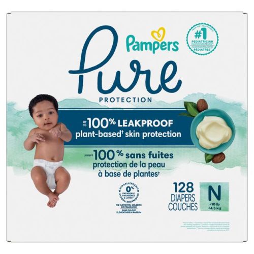 Pampers Pure Protection Diapers Pack - Size 0 - 128ct