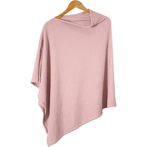 Pink Nursing Cover for Breastfeeding, Soft Breathable Privacy Poncho, Portable Breast Feeding Covers for Women