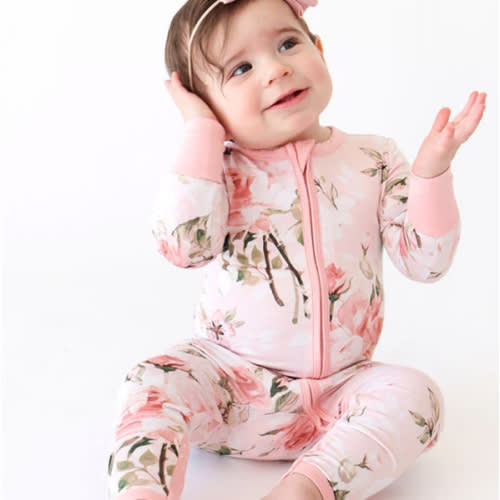 Floral Pink Baby Convertible Sleeper | Vintage Pink Rose $34