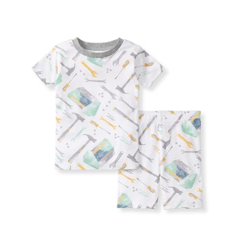 Burt's Bees Baby Boys' 2-Piece Short Sleeve Tee and Shorts Organic Cotton Pajama Set
