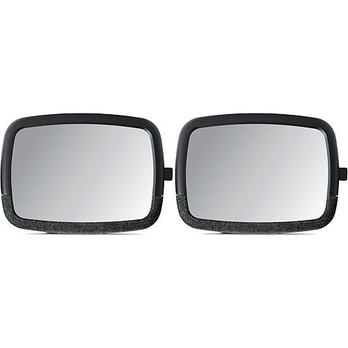 Munchkin Baby Car Mirror for Rear Facing Car Seats, Pivot 360 Baby in-Sight Adjustable Auto Mirror, Black, 2 Pack
