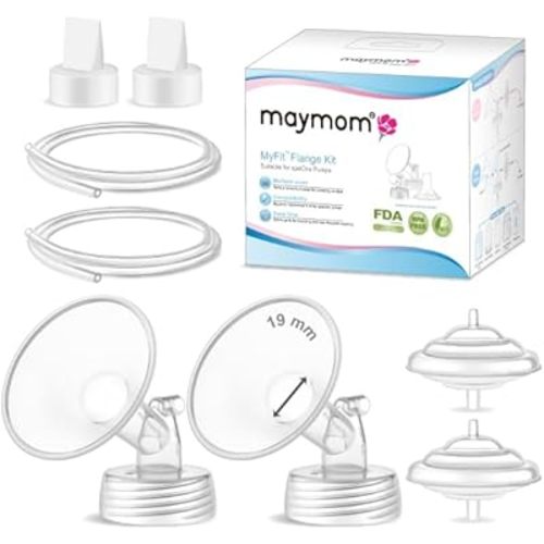 Maymom Pump Parts Compatible with Spectra S2 S1 9 Plus Breastpump, Flange (19mm) Valve Tubing Backflow Protector, Not Original Spectra Replacement Pump Parts S2 Accessories