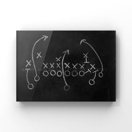 Chalkboard Football Play No. 2 Photo Print, Boys Room decor, Boys Nursery Ideas, Vintage Sports, Football prints,