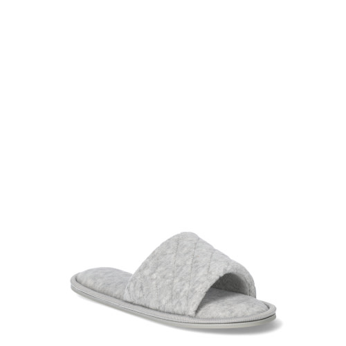 Joyspun Women's Quilted Single Band Slide Slippers, Wide-Width Available