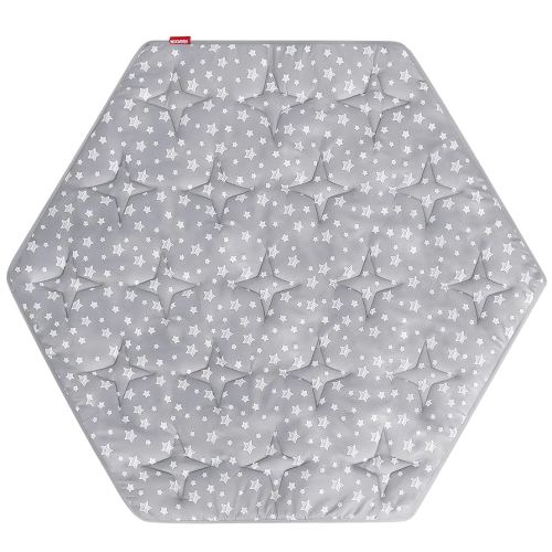 Hexagon Playpen Mat Compatible with Bend River Baby Playpen, Hexagon Playpen Mat, Non Slip and Cushion Play Mat Grey with Star Print