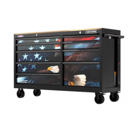 CRAFTSMAN 9 Drawer Rolling Black/Red/Blue/White Work Bench