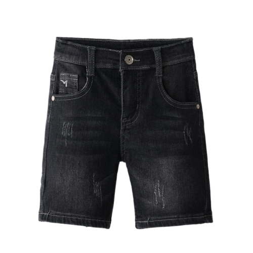 LIIPEE Girls Boys Ripped Jeans Shorts Summer Fall Empire Waist Denim Shorts With Pockets Baby Leisure Daily Wear Shorts,Black,2-3 Years