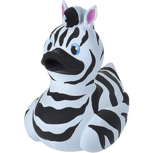 Wild Republic Rubber Ducks, Bath Toys, Kids Gifts, Pool Toys, Water Toys, Zebra, 4"