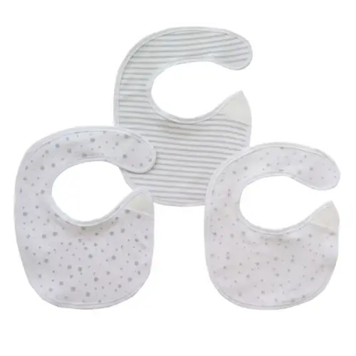 4Baby Newborn Jersey Soft Bib Grey Print 3 Pack | Baby Bunting AU