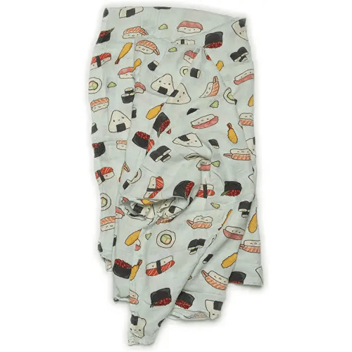 Loulou Lollipop Soft Baby Swaddle Blanket Muslin Wrap Receiving Blanket for Newborn to Toddler Girl and Boy, Large 47” by 47” - Sushi…