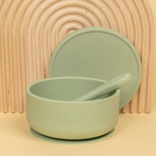 Kiin Silicone Suction Bowl, Lid + Spoon Set - Assorted