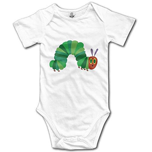 SADODER The Very Hungry Caterpillar Infant Climbing Short-Sleeve Onesie White