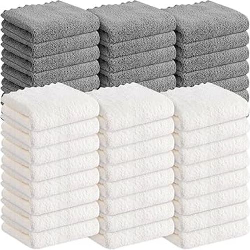Newwiee 50 Pack Baby Burp Cloths 20''x10'' Absorbent Burping Cloths for Baby Girl Boy Large Baby Rags Towels for Newborn Essential(Gray, White)