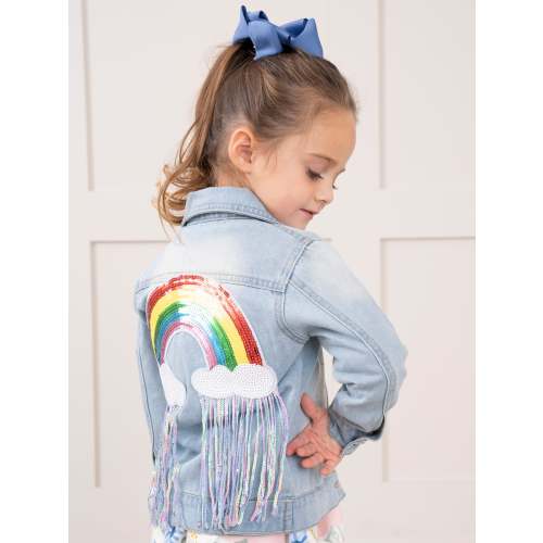 12-18 months Rainbow Sequin Denim Jacket
