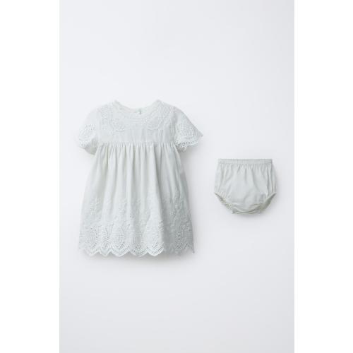 SWISS EMBROIDERED DRESS AND PANTIES - Pastel blue | ZARA United States
