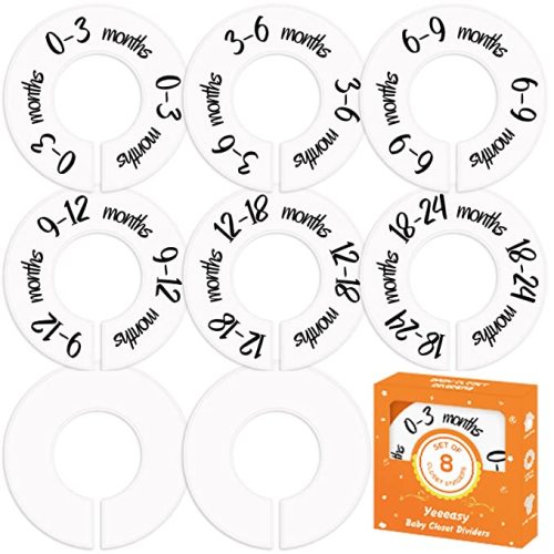 Amazon.com : Yeeeasy Baby Closet Dividers for Clothes Durable Baby Closet Size Dividers Double-Sided Baby Clothing Organizer for Boys or Girls Easily Organize Baby Clothing, Fit 1.5’’ Rod, 8PCS : Baby